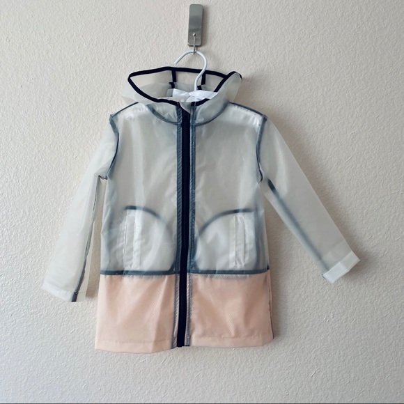 Ideology Transparent Hooded Rain Jacket. 2T - Picture 2 of 7